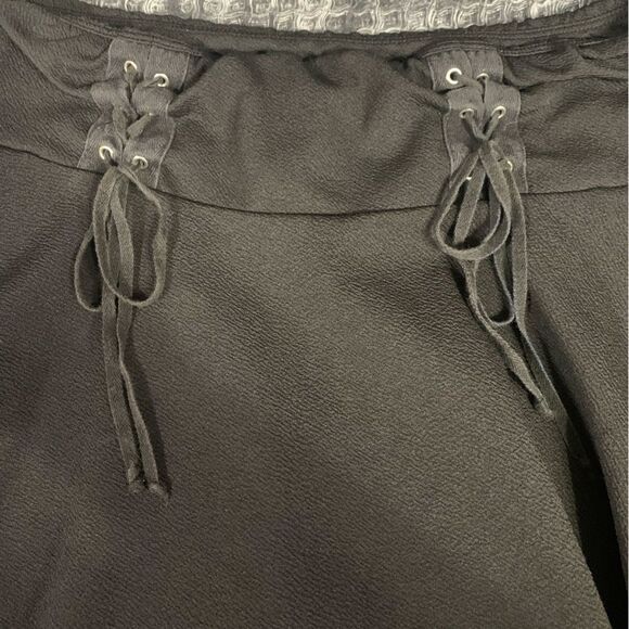 HOT TOPIC Midnight Hour Multi Lace-up Black Yoke Skirt Side Pockets Medium #768 - Picture 6 of 6